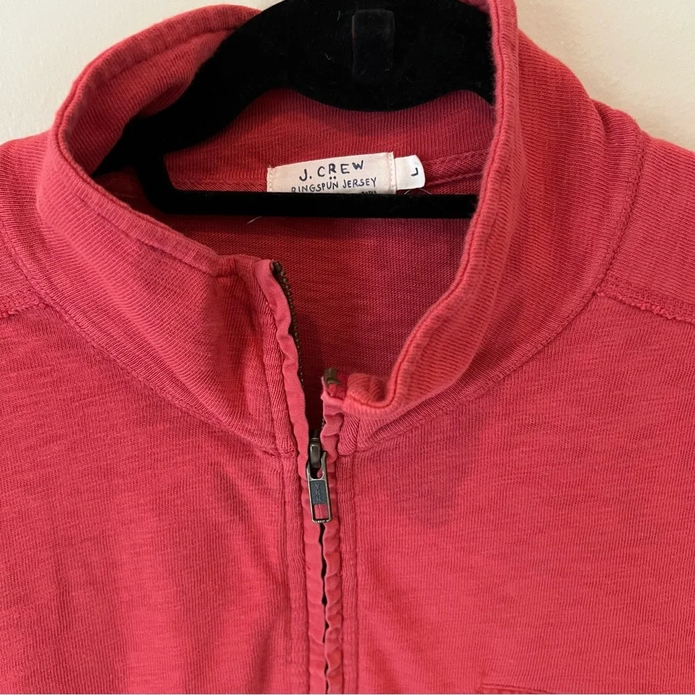 J. Crew Pullover Mens 1/4 Zip Ringspun Jersey 100% Cotton | L